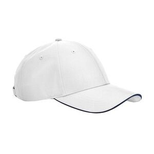 Beechfield Team Sports-Tech Baseball Cap / White/French Navy